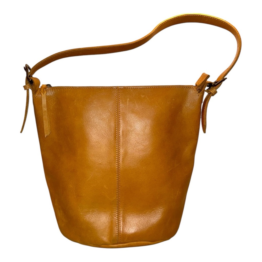 ABLE‎ Cognac Leather Eden Bucket Bag